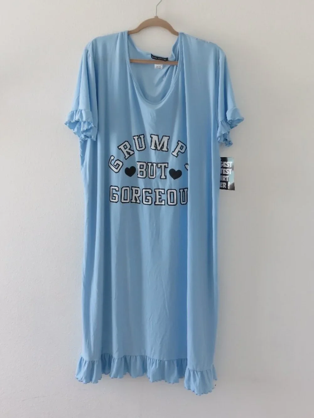 (#133) 5 More Minutes Lt. Blue ( GRUMPY BUT GORGEOUS) PJ Night Gown one size